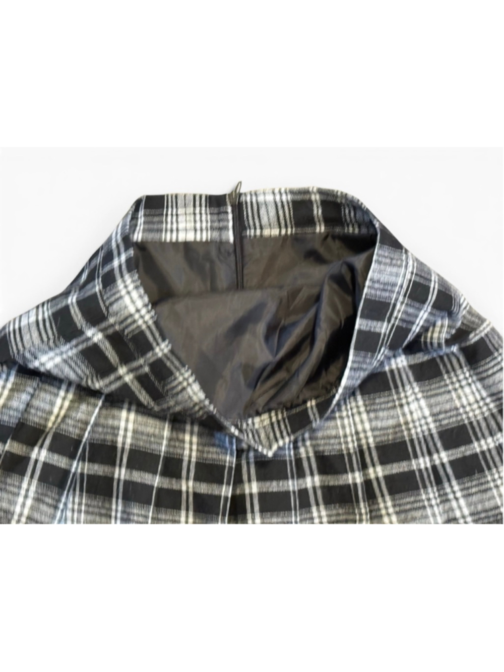 Cider Women’s Plaid Pleated Mini Skirt Black White Size M Preppy Schoolgirl - Picture 4 of 8